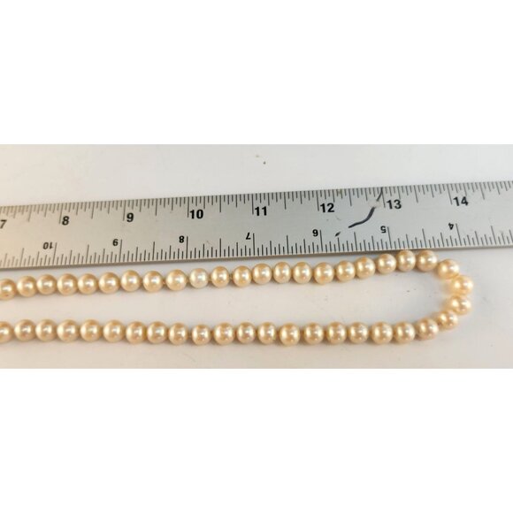 Vintage Simulated Duchess Pearls Pearl Necklace H&S Originals With Ornate Gold T - Picture 7 of 12